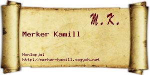 Merker Kamill névjegykártya